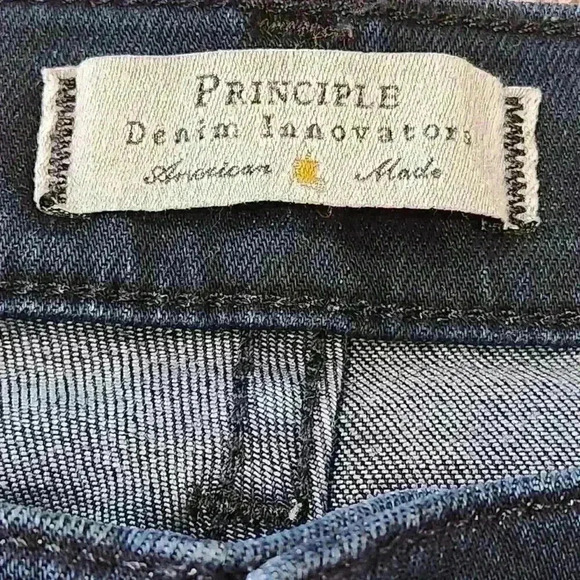 Principle Denim Innovators Gem Frayed Hem High-Rise Dark Wash Skinny Jeans - Picture 8 of 9